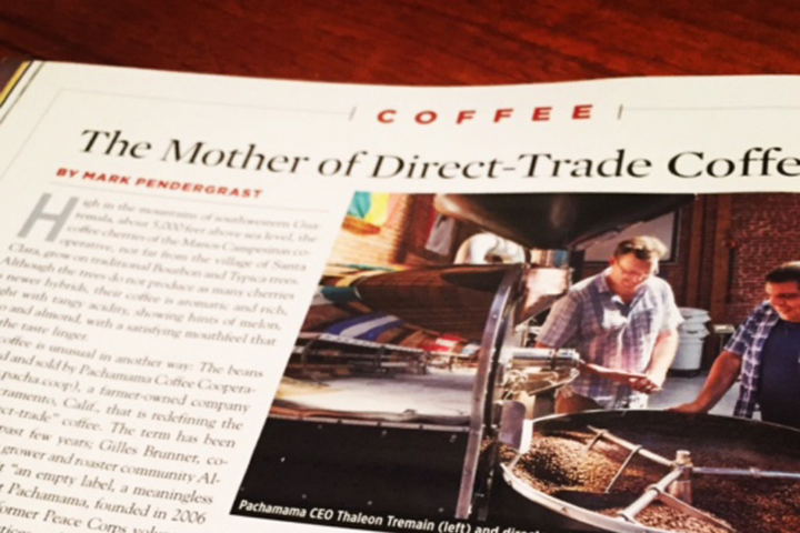 Article titled "The Mother of Direct-Trade Coffee" in Wine Spectator