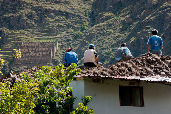 farmers overlooking fields in Peru
