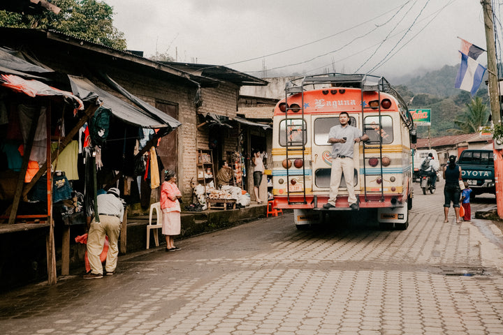 man on bus in Nicaragua street