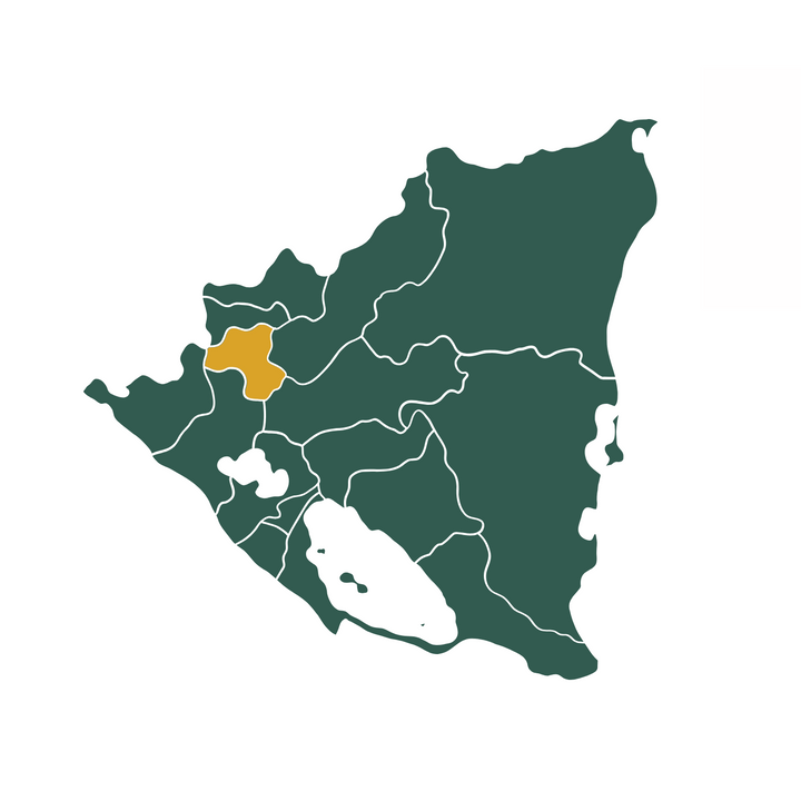 Map of Nicaragua with Esteli region highlighted