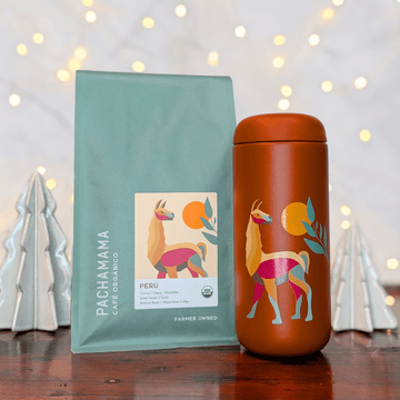 Hot Coffee Bundle | Holiday 2024 | 2 lb Organic Roasted Coffee + New Llama Mug 16 oz