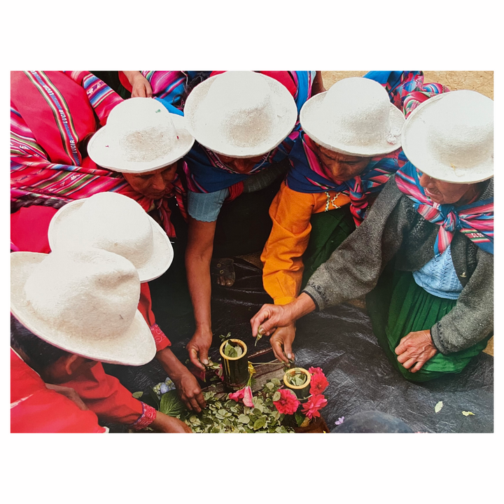 Aymara people celebrating dia de la pachamama ritual